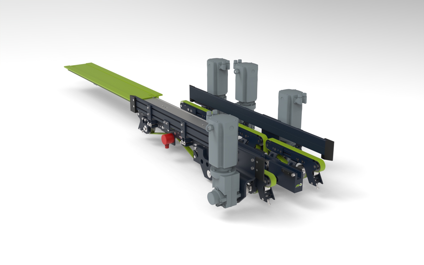 MINILOAD telescopic fork with three belt conveyors.1420