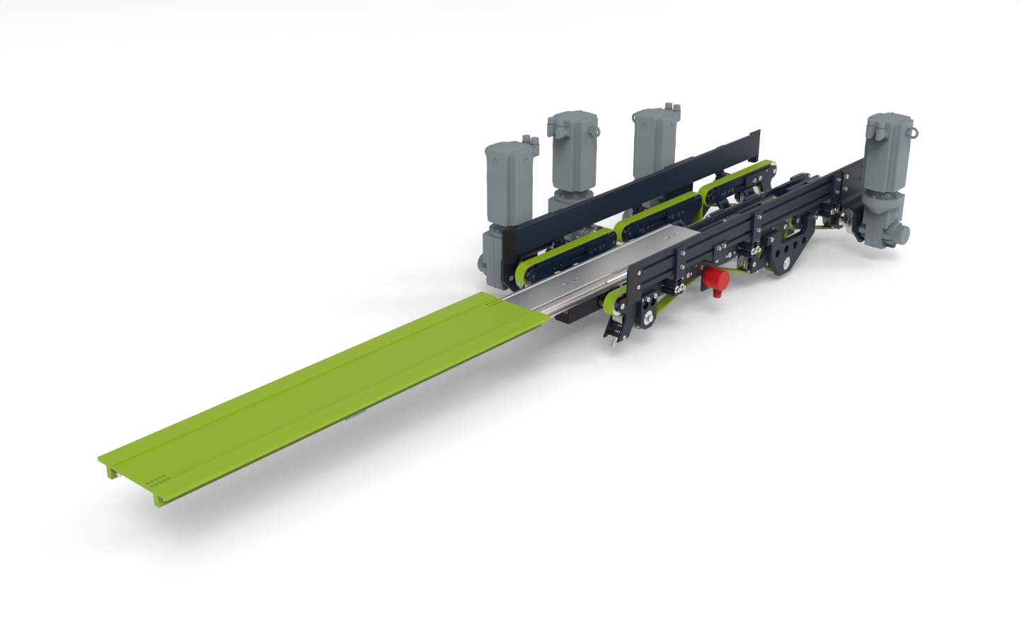 MINILOAD telescopic fork with three belt conveyors.1422