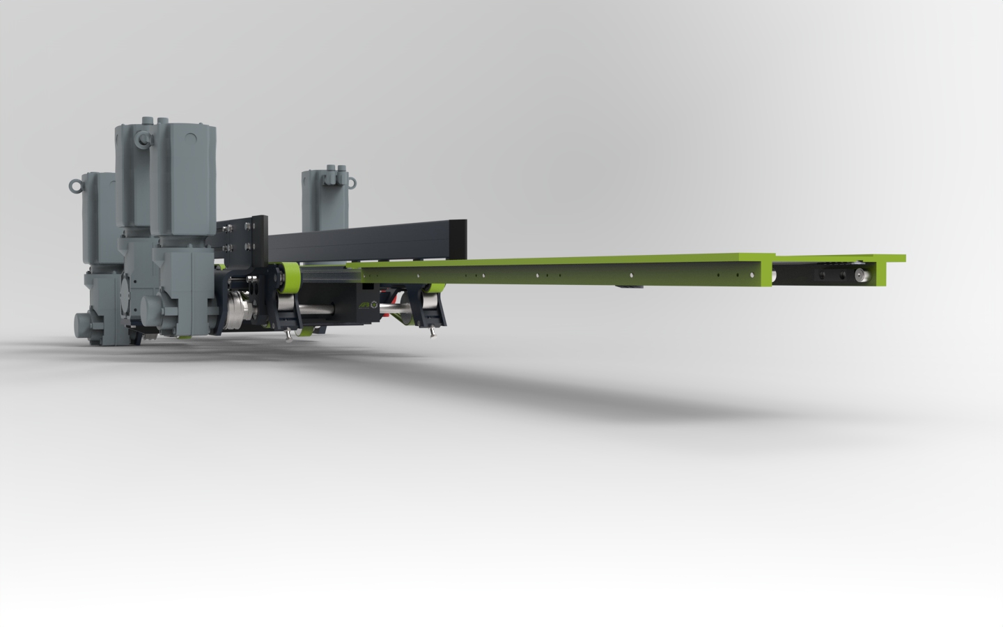 MINILOAD telescopic fork with three belt conveyors.1424