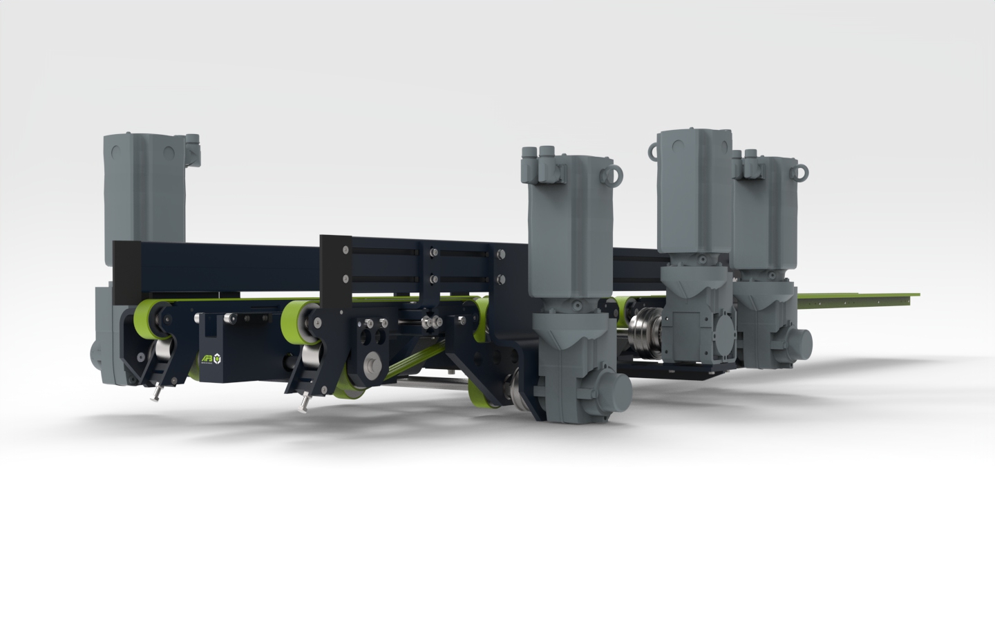 MINILOAD telescopic fork with three belt conveyors.1425