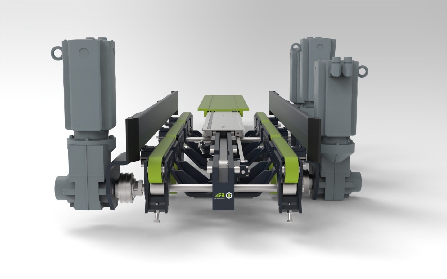 MINILOAD telescopic fork with three belt conveyors.1426
