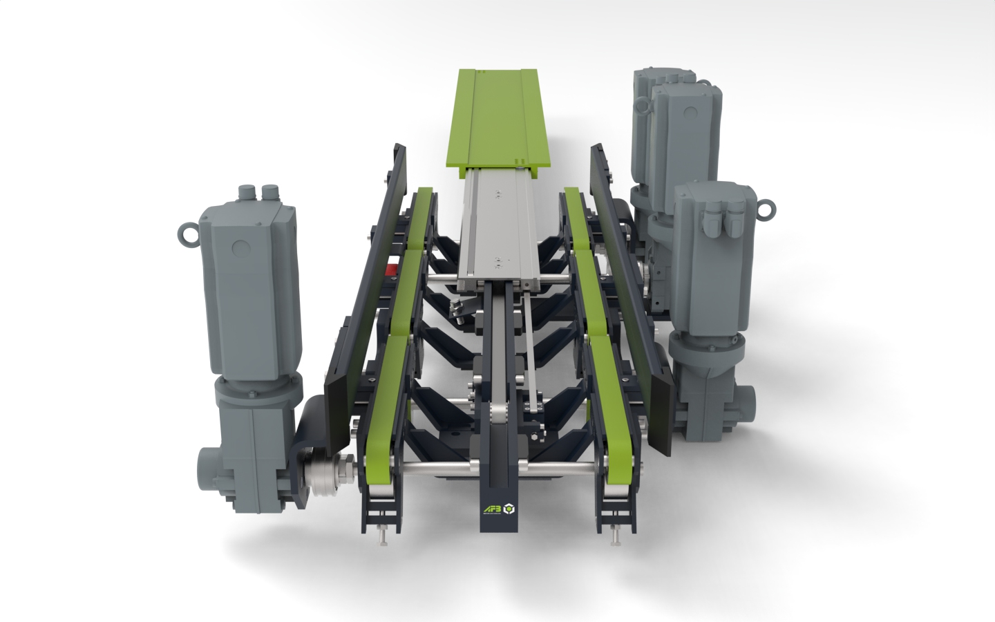 MINILOAD telescopic fork with three belt conveyors.1427