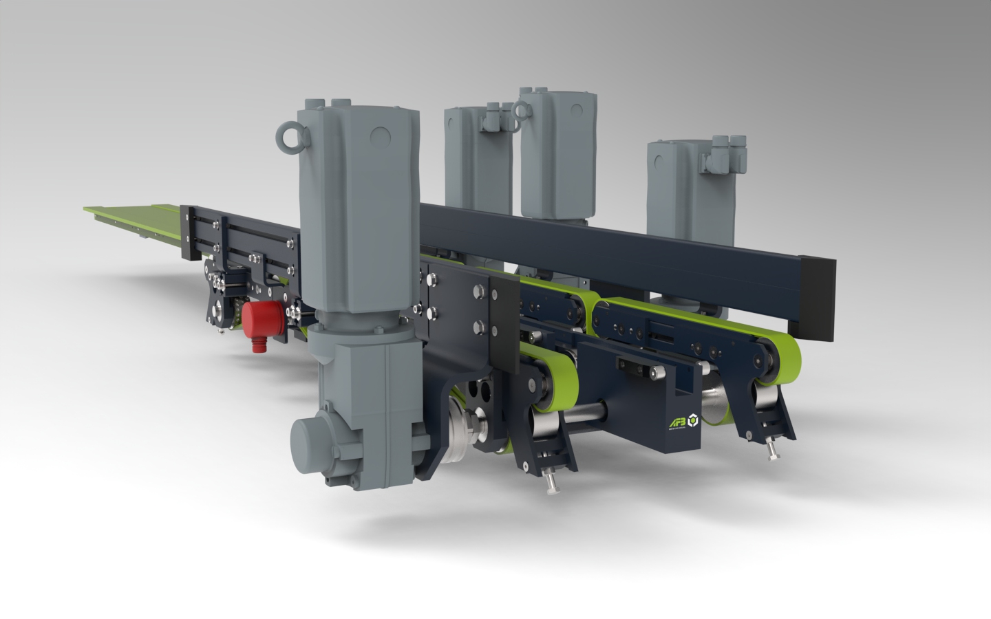 MINILOAD telescopic fork with three belt conveyors.1428