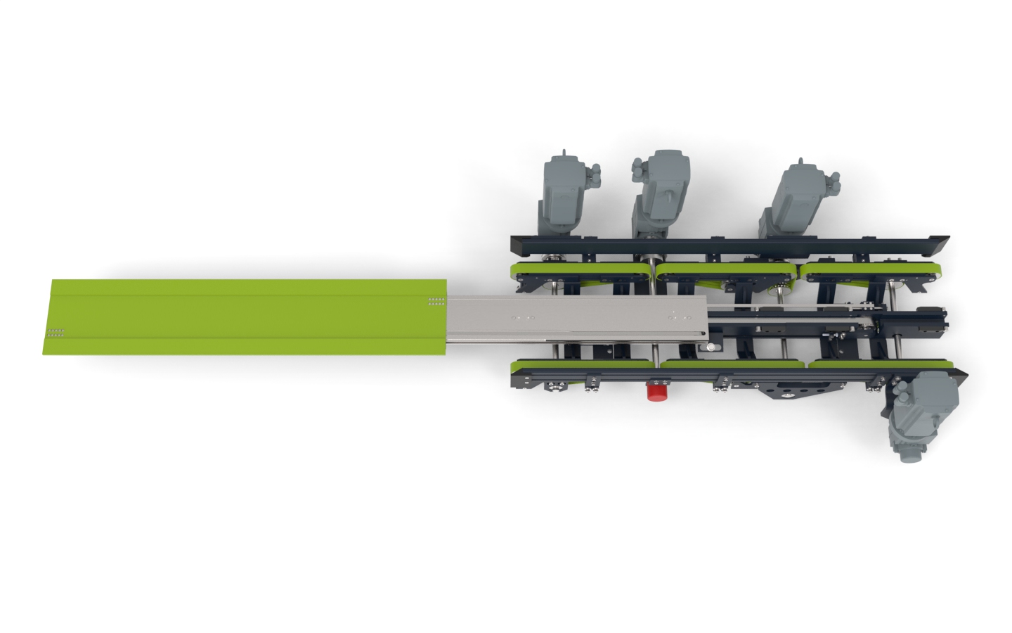 MINILOAD telescopic fork with three belt conveyors.1429