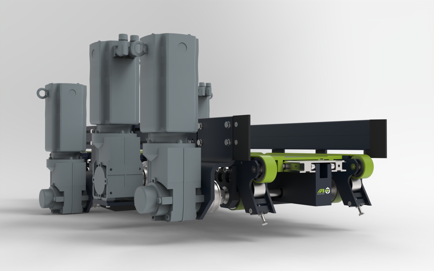 MINILOAD telescopic fork with three belt conveyors.1432