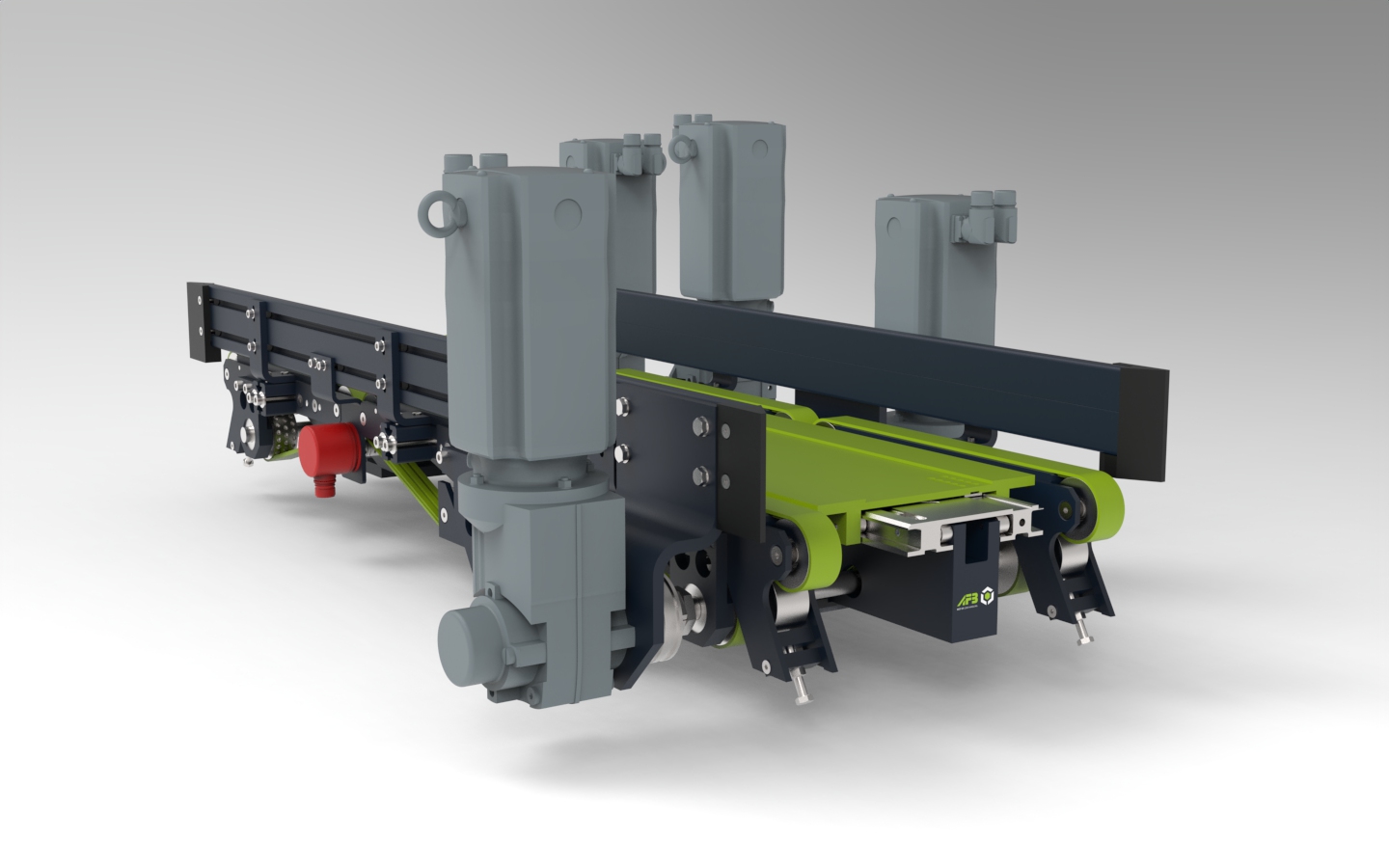 MINILOAD telescopic fork with three belt conveyors.1434